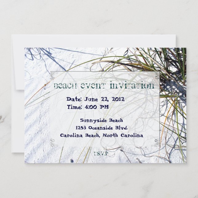 Sandstrand 2 Gerahmt Einladung (Vorderseite)