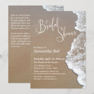 Sandstrand Foto Weiß, Brautparty Einladung