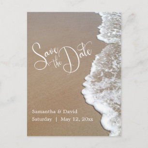 Sandstrand Hochzeit Save the Date 2b Ankündigungspostkarte