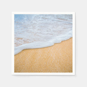Sandstrand mit Foamy Surf Foto Serviette