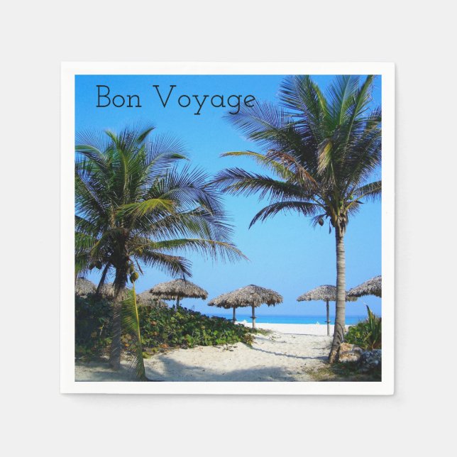 Sandstrand mit Palmen und Blick auf den Ozean Neap Serviette (Vorderseite)