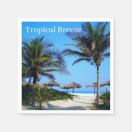 Sandstrand mit Palmen und Blick auf den Ozean Serviette