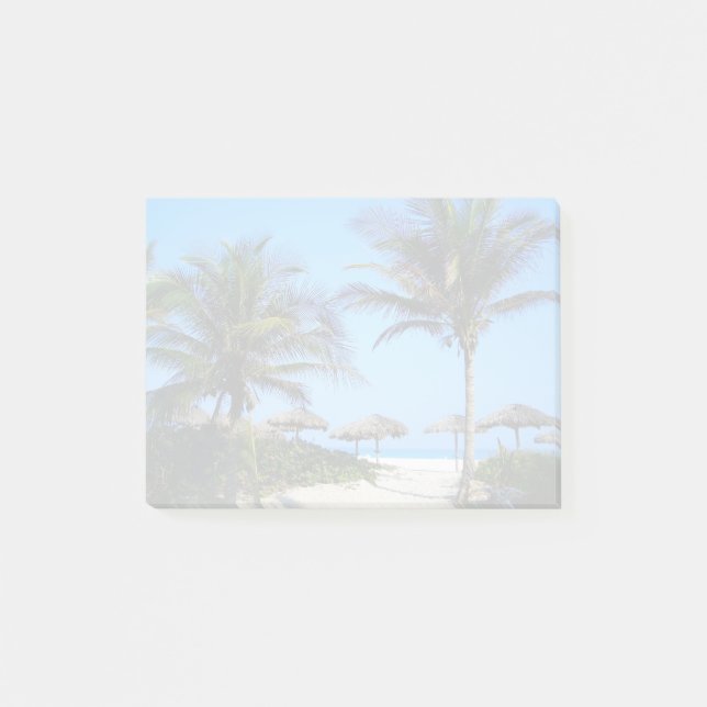 Sandstrand mit Palmen und Meerblick Post-it Klebezettel (Vorderseite)