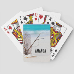 Sandstrand mit weißen Muscheln Spielkarten