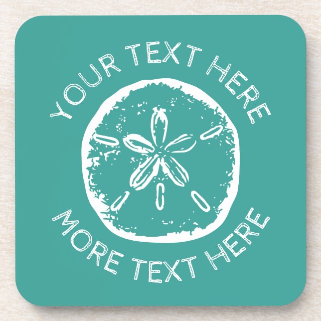 Sandstrand Muschel aus Plastik Getränkeuntersetzer (Vorderseite)