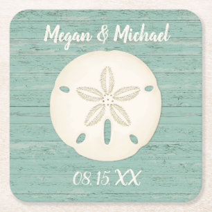 Sandstrand Rechteckiger Pappuntersetzer