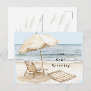 Sandstrand Serenity-Schirm Postkarte