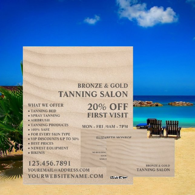 Sandstrand, Tanning Salon Werbung Flyer (Von Creator hochgeladen)