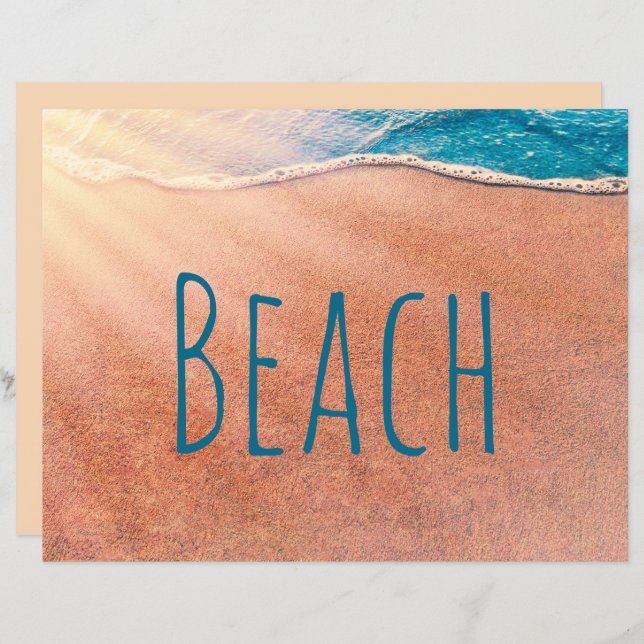 Sandstrand Uferlinie Blue Ocean Wave Decoupage (Vorne/Hinten)