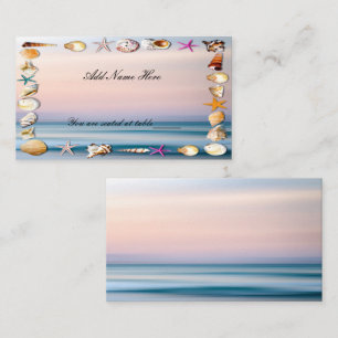 Sandstrand und Hochzeitstisch am Meer Platzkarte