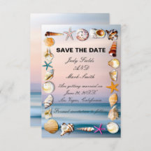 Sandstrand und Muscheln Save the Date