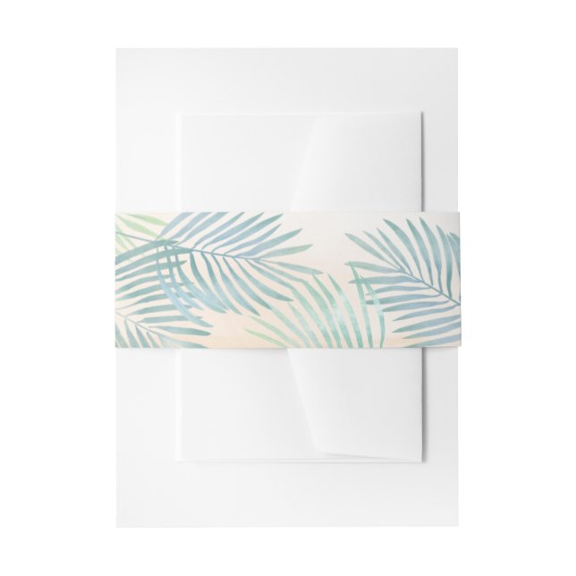 Sandstrand und Palms Beach Hochzeit Einladungsbanderole (Vorderseite Beispiel)