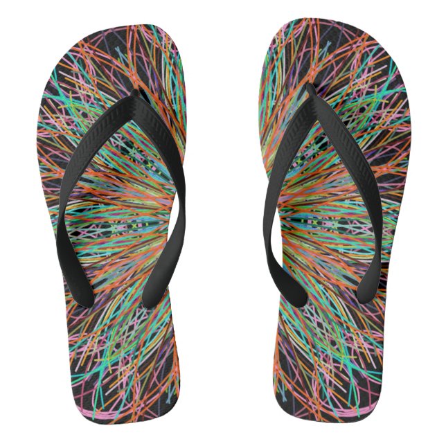 Sandstrände Flip Flops, Orange Kaleidoscope Mandal Flip Flops (Fußbett)
