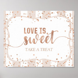 Sandstreifen & Rose Gold Confetti Liebe ist süß Poster