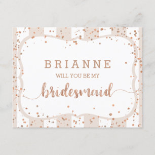 Sandstreifen und Rose Gold werden meine Bridesmaid Einladung