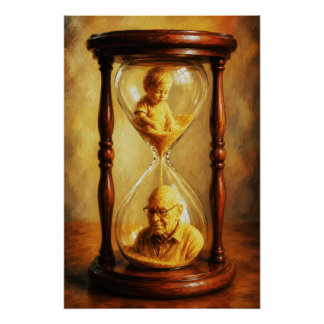 Sanduhr des Lebens Zeit Passage Symbolische Malere Poster