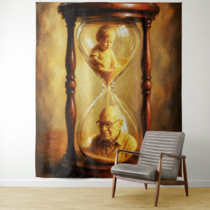 Sanduhr des Lebens Zeit Passage Symbolische Malere Wandteppich