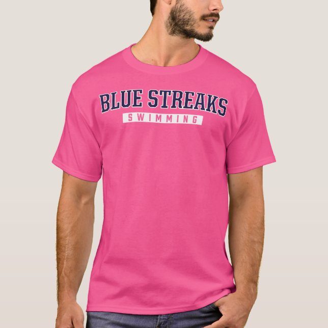 Sandusky Blue Streaks Swimming T-Shirt (Vorderseite)