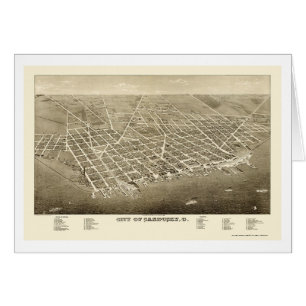 Sandusky, panoramische Karte OH- - 1883