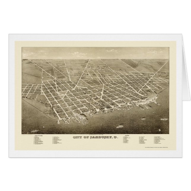 Sandusky, panoramische Karte OH- - 1883 (Vorderseite (Horizontal))