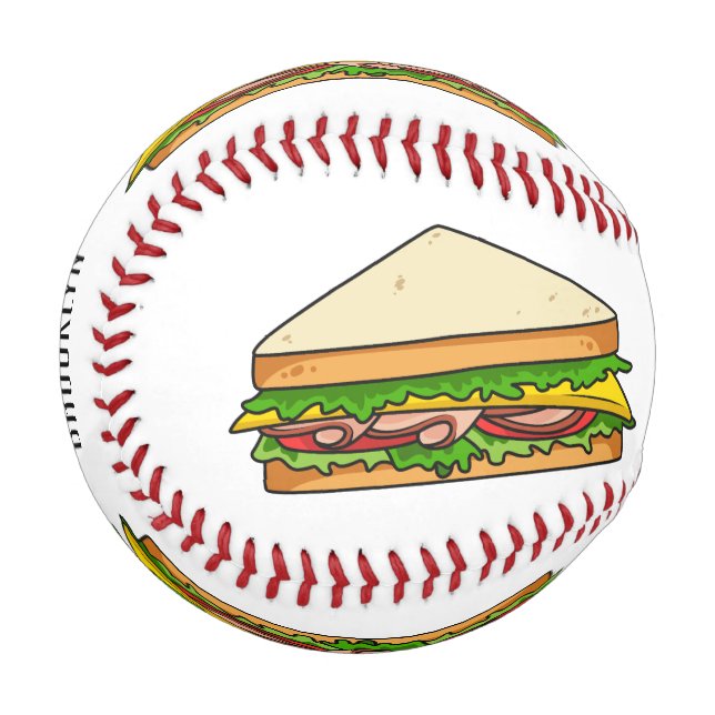 Sandwich Cartoon Illustration Baseball (Vorderseite Links)