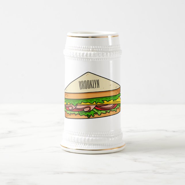 Sandwich Cartoon Illustration Bierglas (Mittel)