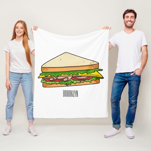 Sandwich Cartoon Illustration Fleecedecke (Beispiel)