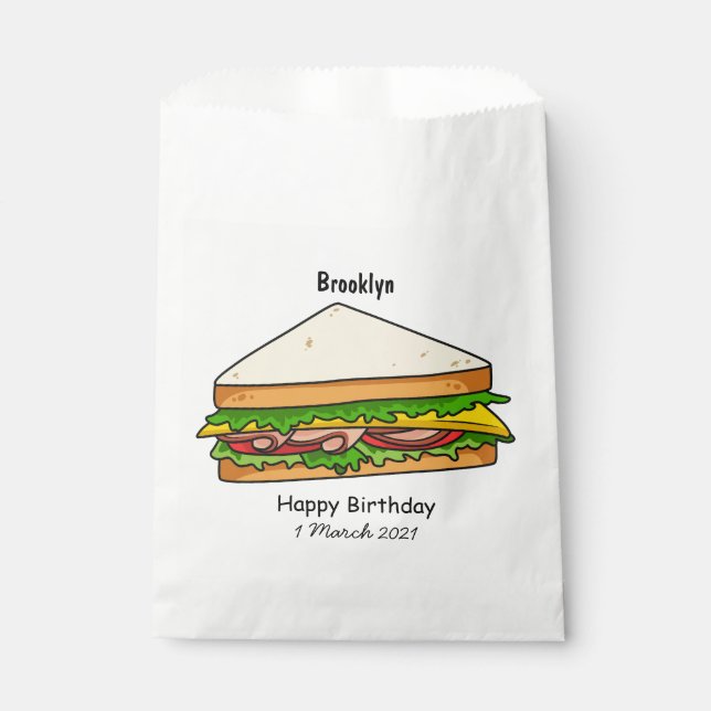 Sandwich Cartoon Illustration Geschenktütchen (Vorderseite)