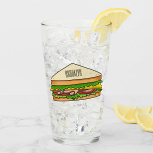 Sandwich Cartoon Illustration Glas