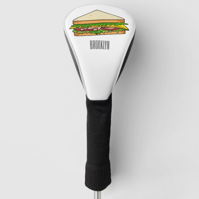 Sandwich Cartoon Illustration Golf Headcover (Vorderseite)