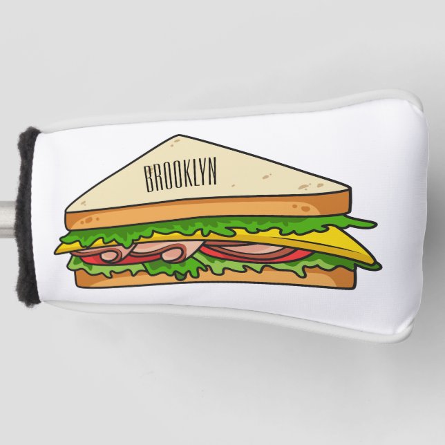 Sandwich Cartoon Illustration Golf Headcover (Vorderseite)