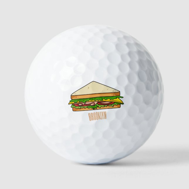 Sandwich Cartoon Illustration Golfball (Vorderseite)