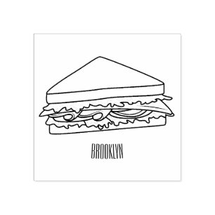 Sandwich Cartoon Illustration Gummistempel