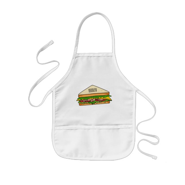 Sandwich Cartoon Illustration Kinderschürze (Vorne)