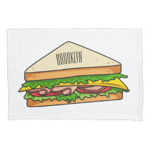 Sandwich Cartoon Illustration Kissenbezug