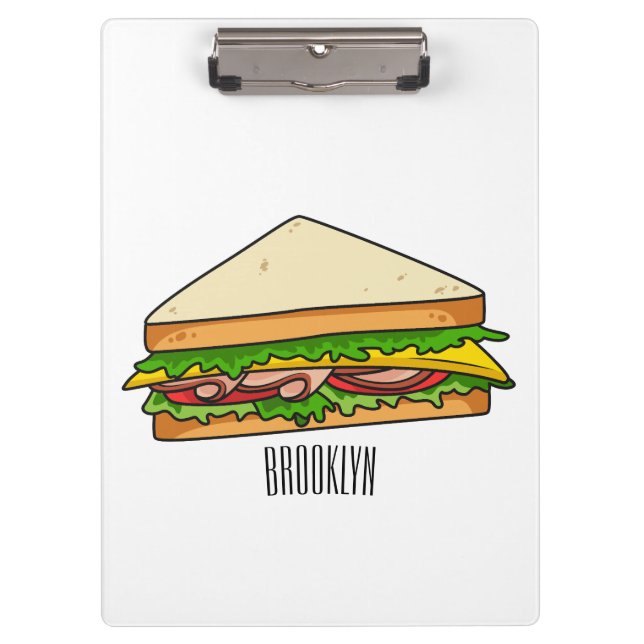 Sandwich Cartoon Illustration Klemmbrett (Vorderseite)