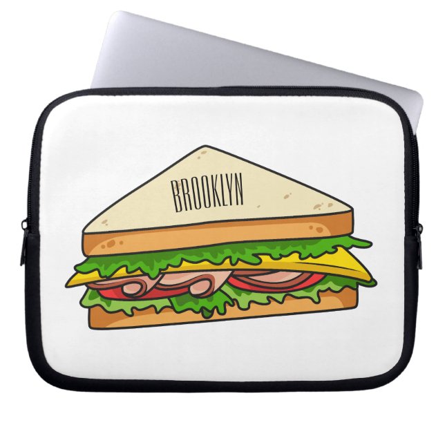 Sandwich Cartoon Illustration Laptopschutzhülle (Vorderseite)