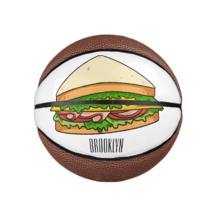 Sandwich Cartoon Illustration Mini Basketball