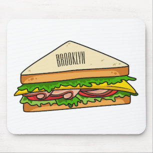 Sandwich Cartoon Illustration Mousepad