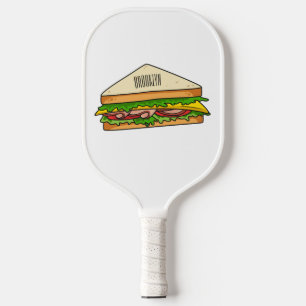 Sandwich Cartoon Illustration Pickleball Schläger