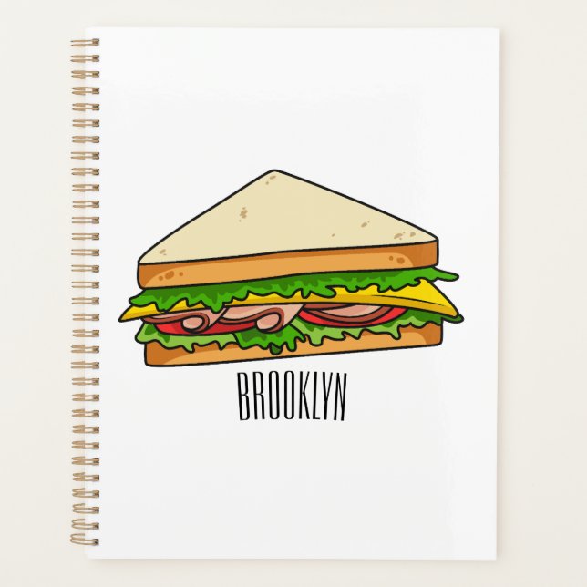Sandwich Cartoon Illustration Planer (Vorderseite)