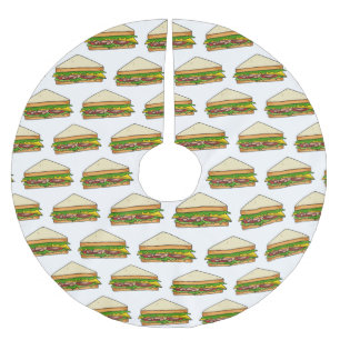 Sandwich Cartoon Illustration Polyester Weihnachtsbaumdecke
