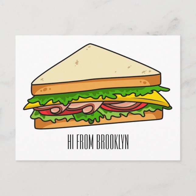 Sandwich Cartoon Illustration Postkarte (Vorderseite)