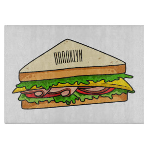 Sandwich Cartoon Illustration Schneidebrett
