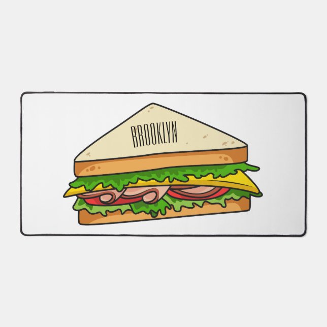 Sandwich Cartoon Illustration Schreibtischunterlage (Vorderseite)