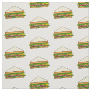 Sandwich-Cartoon-Illustration Stoff