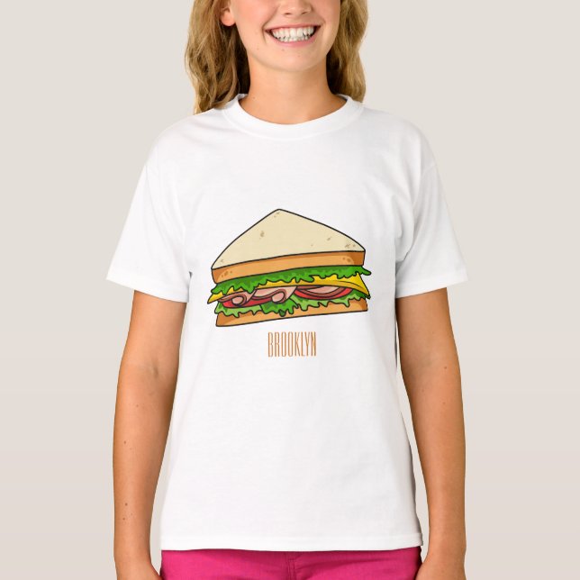 Sandwich Cartoon Illustration T-Shirt (Vorderseite)