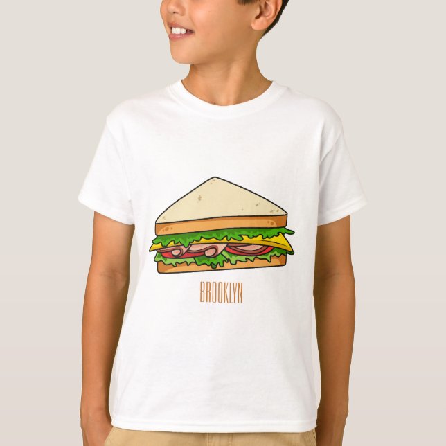 Sandwich Cartoon Illustration T-Shirt (Vorderseite)