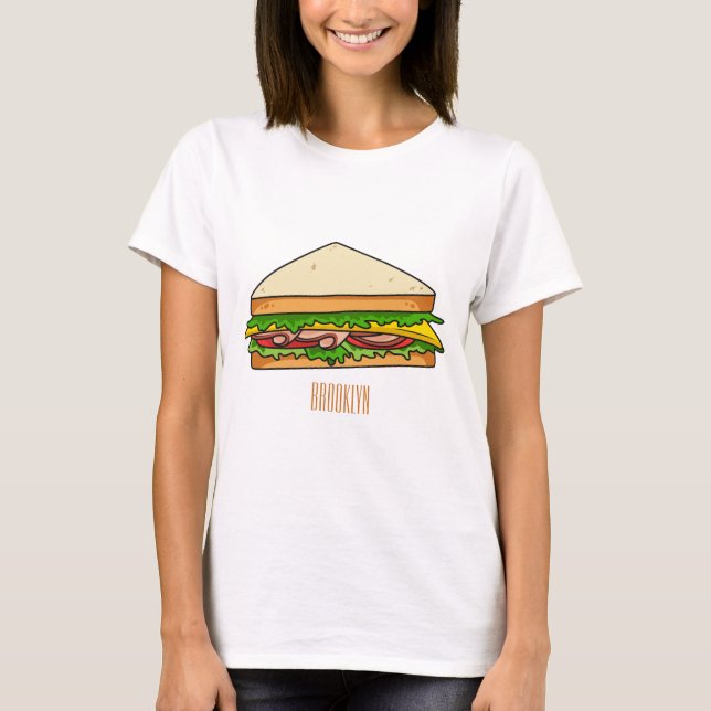 Sandwich Cartoon Illustration T-Shirt (Vorderseite)