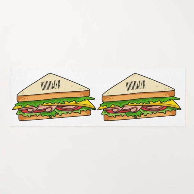 Sandwich Cartoon Illustration Yogamatte (Vorderseite (Horizontal))